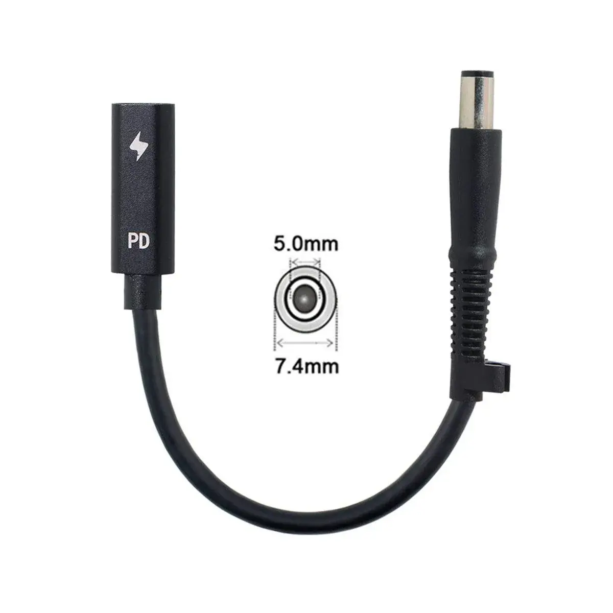 cablecc USB-C Female to DC 7.4x5.0mm PD Charge Cable 20cm (0.65ft) | Powers HP Laptops from USB-C Chargers - view 6