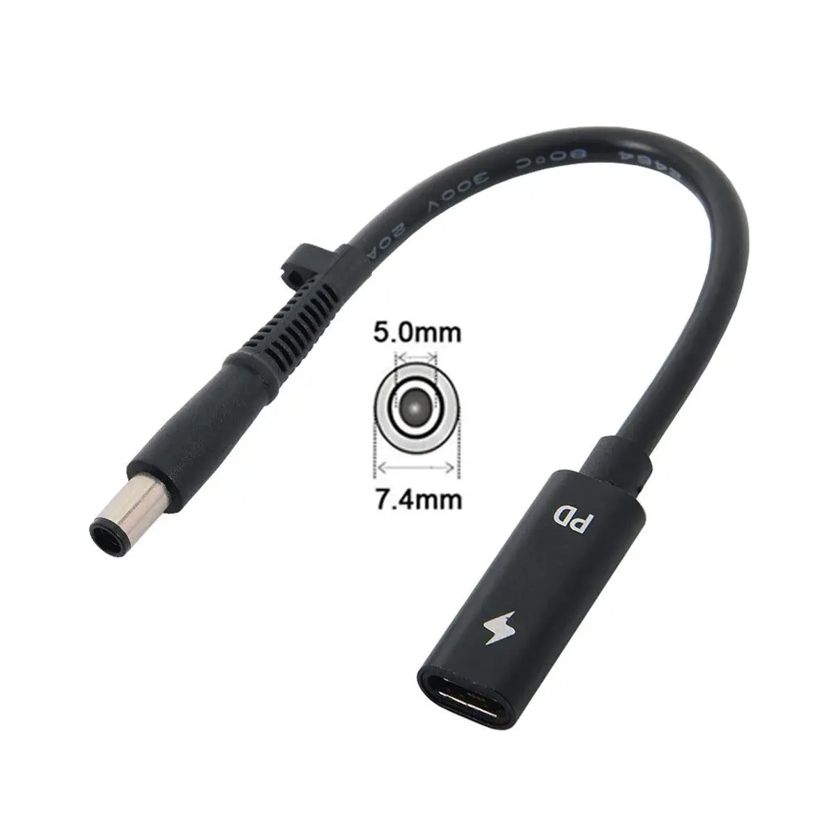 cablecc USB-C Female to DC 7.4x5.0mm PD Charge Cable 20cm (0.65ft) | Powers HP Laptops from USB-C Chargers - view 7