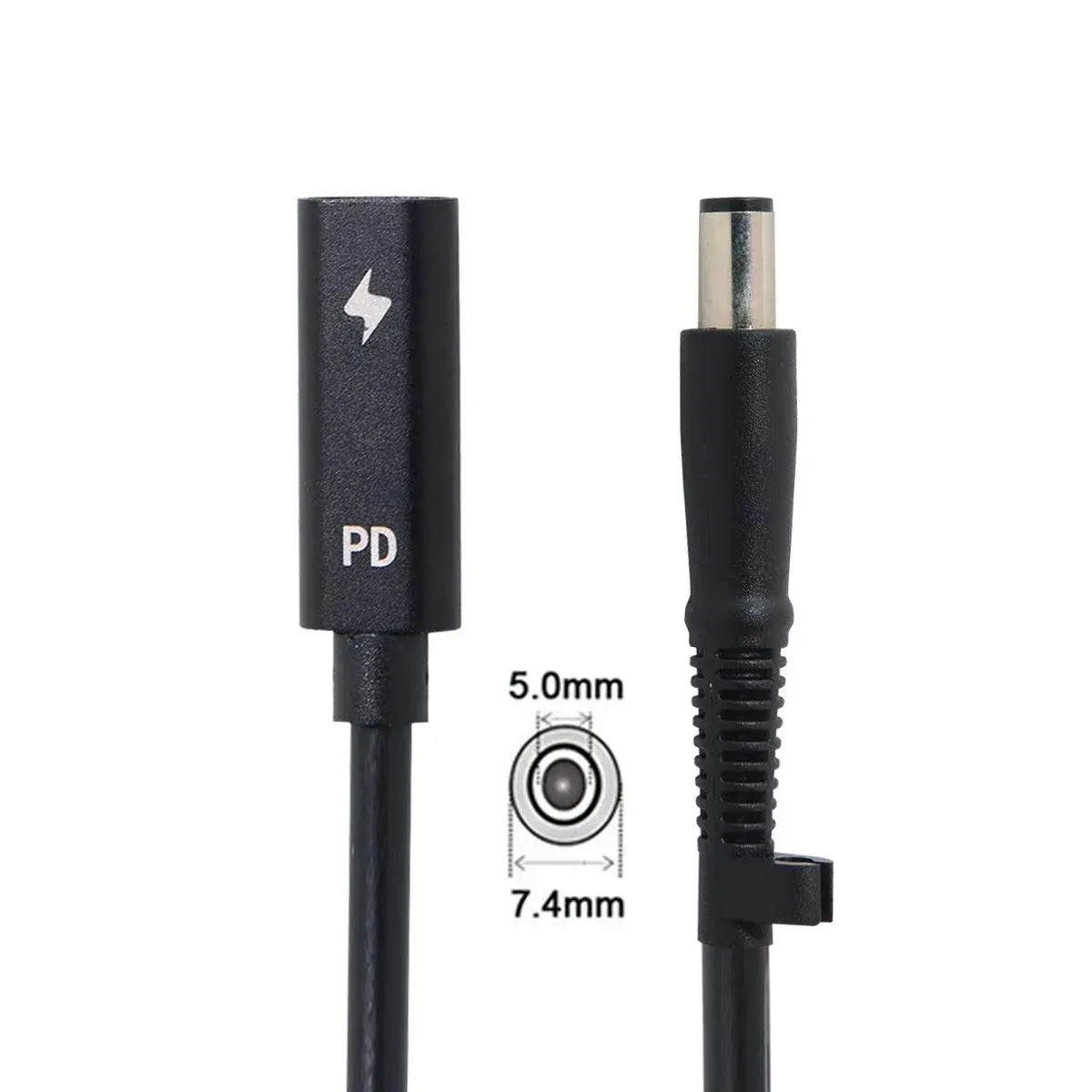 cablecc USB-C Female to DC 7.4x5.0mm PD Charge Cable 20cm (0.65ft) | Powers HP Laptops from USB-C Chargers - view 4