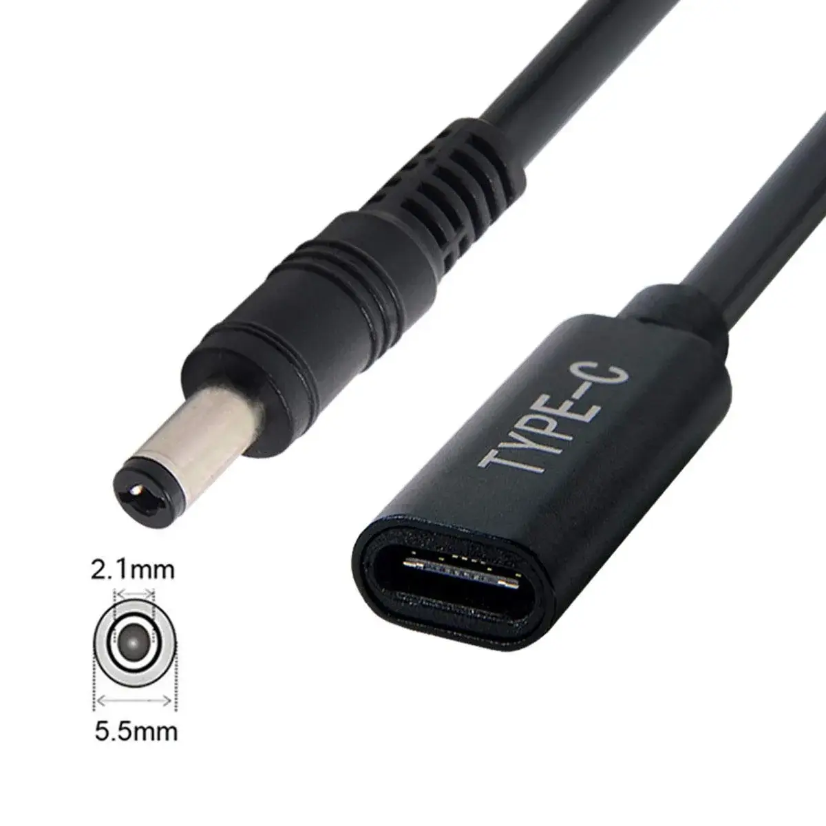 cablecc USB-C Female to DC 5.5x2.1mm PD Charge Cable 20cm (0.65ft) | Powers Laptops 18-20V - view 6