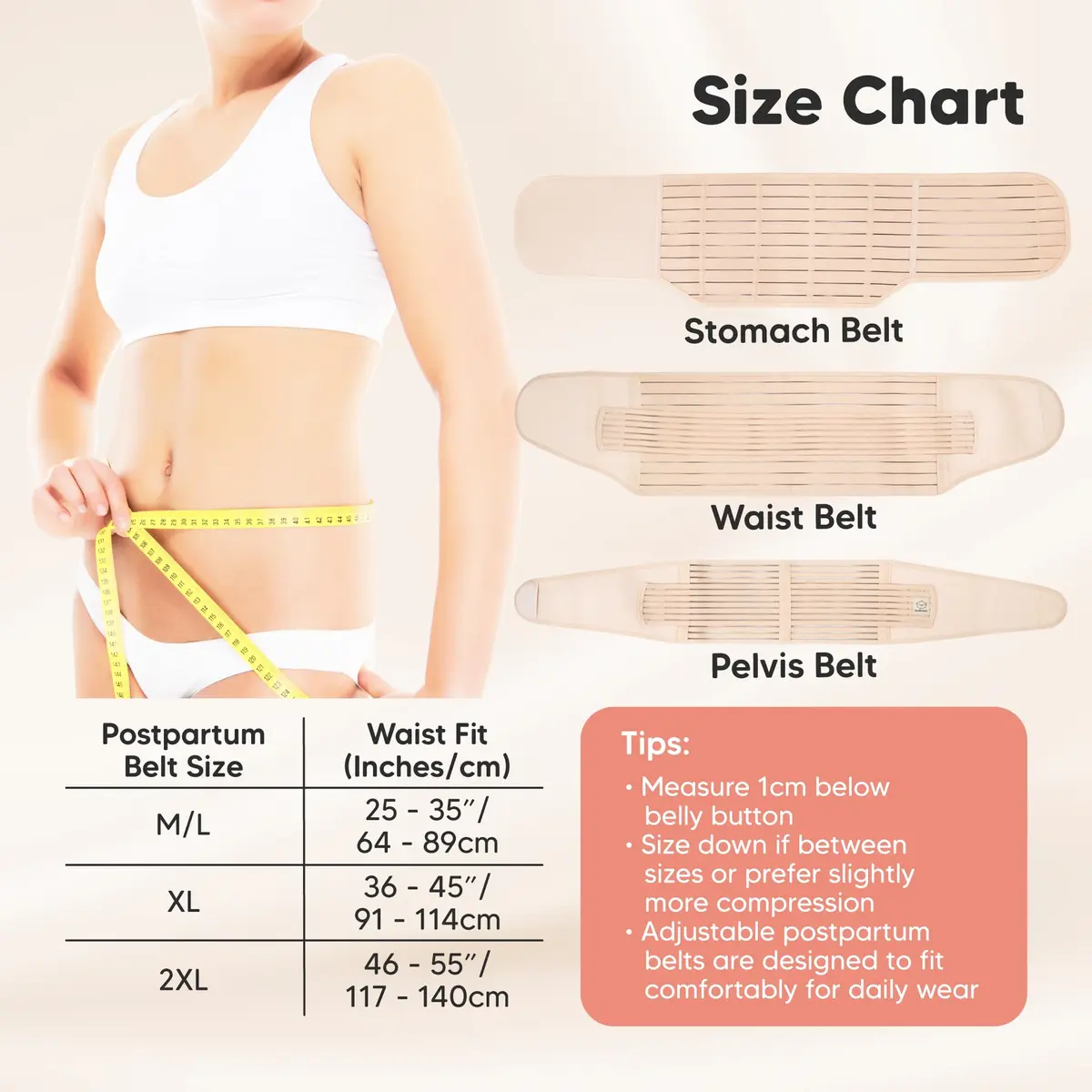 KeaBabies Revive 3-in-1 Postpartum Belly Support Recovery Wrap Band Midnight Black XL | Supports Core & Pelvis - view 4