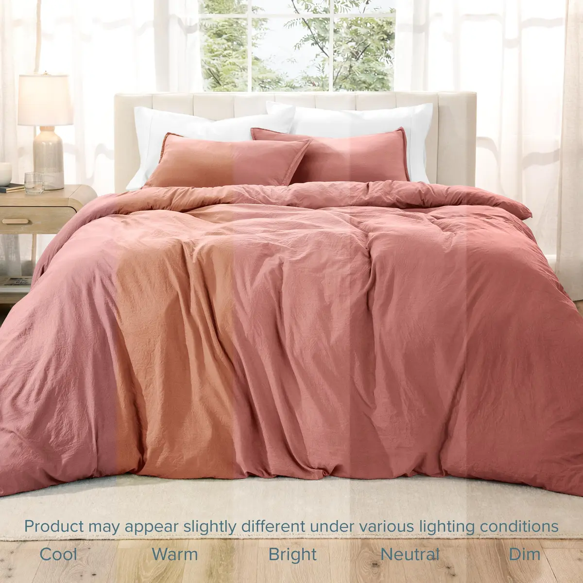 Bare Home Washed Duvet Cover Set 1800 Ultra-Soft (Twin/Twin XL, Dusty Rose) | Premium Microfiber Bedding - view 7