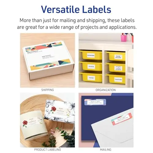Avery Printable Address Labels with Sure Feed, 1" x 2-5/8" Customizable Stickers, White, 15,000 Labels Total (2-Pack) - view 4