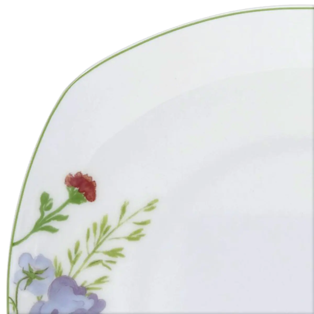 Mikasa Wildflower Garden Bone China Dinnerware Set, 16-Piece Service for 4, Square Plates and Bowls with Mugs | Floral Design - view 3