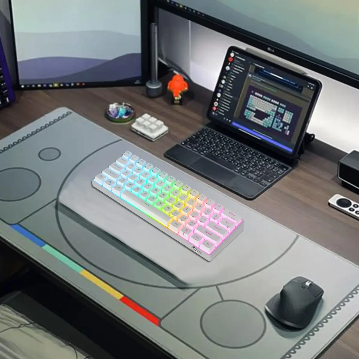 RK ROYAL KLUDGE RK61 Wired 60% Mechanical Gaming Keyboard with Brown Switches, RGB Backlit, Hot-Swappable, 61 Keys, White | Programmable QMK/VIA - view 9