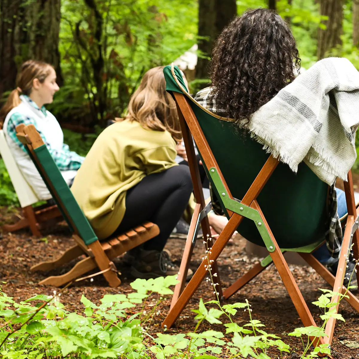 BYER OF MAINE Pangean Butterfly Chair, Easy-Fold Hardwood Sling Chair, 81cm (32") H x 58cm (23") W x 69cm (27") D - view 5