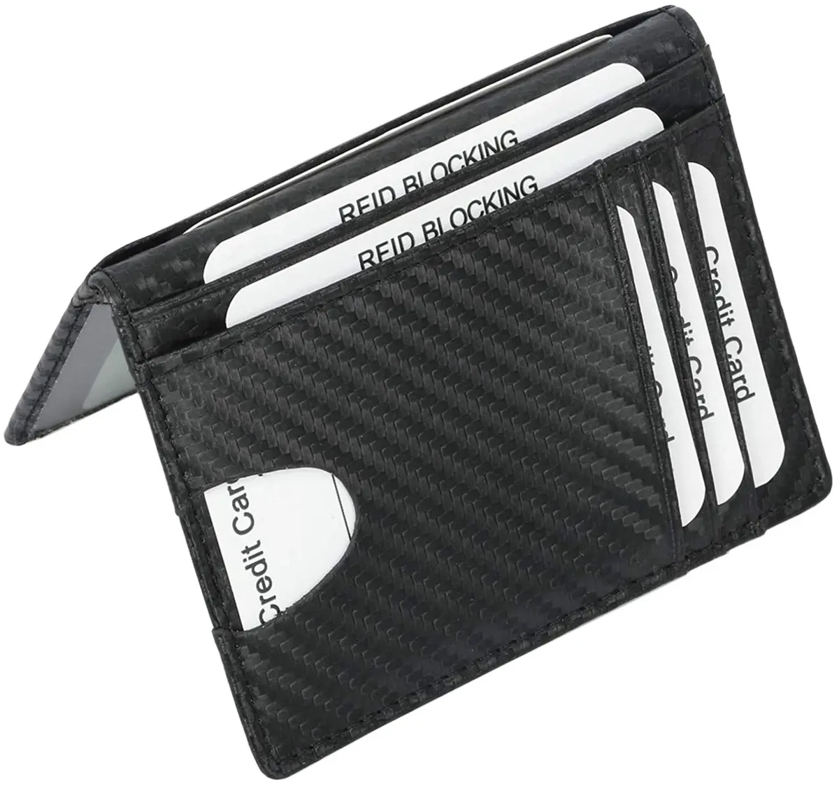 Dorras Slim Wallet Minimalist Front Pocket RFID Blocking Bifold Wallet with ID Window - Black | Genuine Leather - view 2