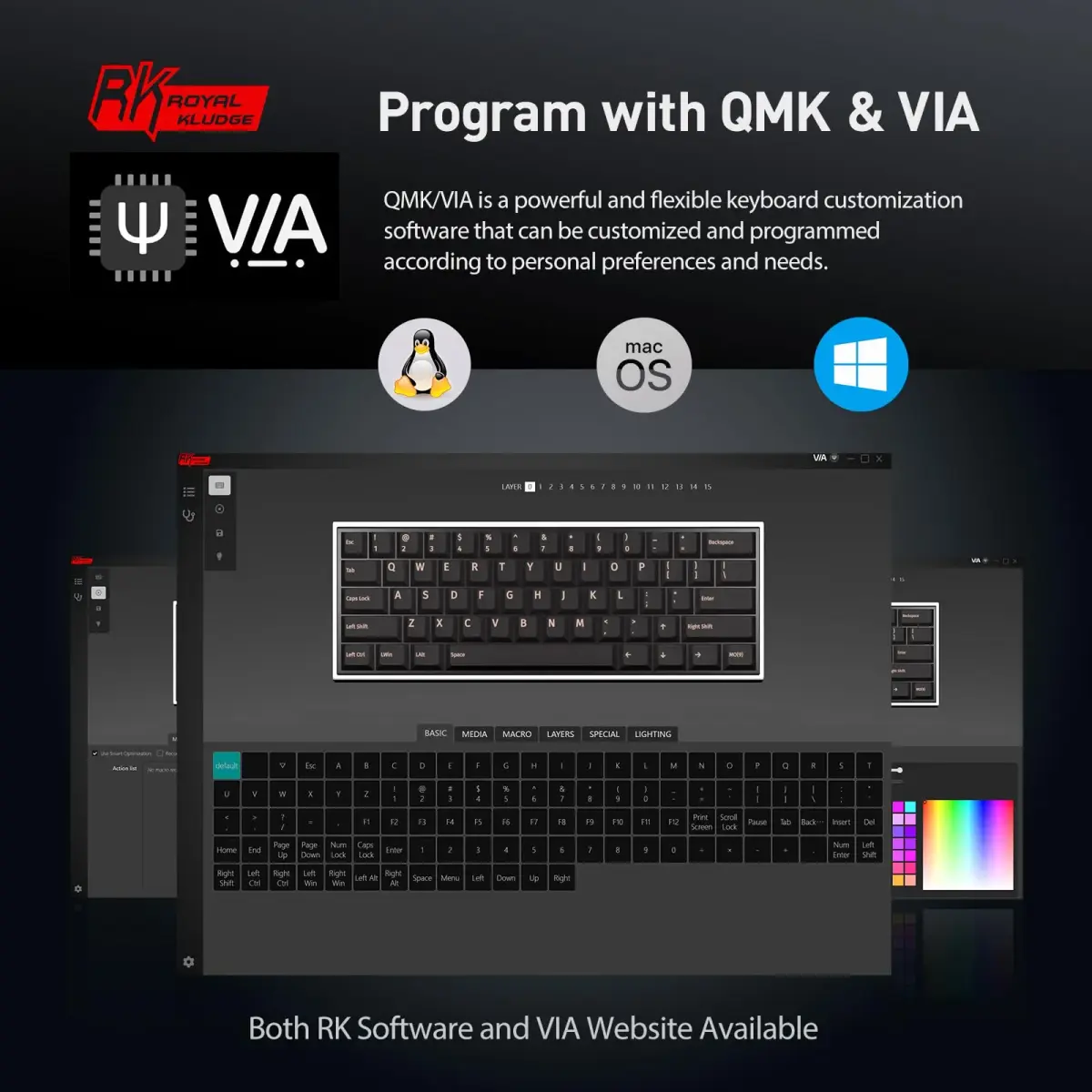 RK ROYAL KLUDGE RK61 Wired 60% Mechanical Gaming Keyboard with Hot-Swappable Blue Switches & RGB Backlighting | Programmable QMK/VIA - view 7