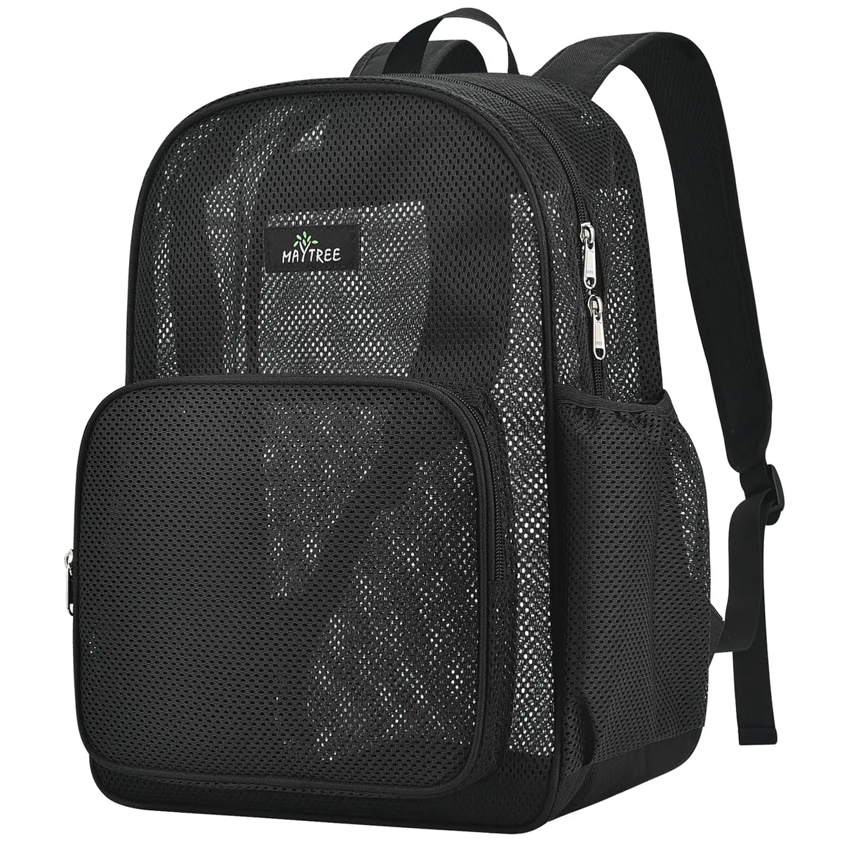 MAY TREE Heavy Duty Mesh Backpack, Black | Water-Resistant, Spacious & Lightweight for Outdoor & Daily Use - main product image
