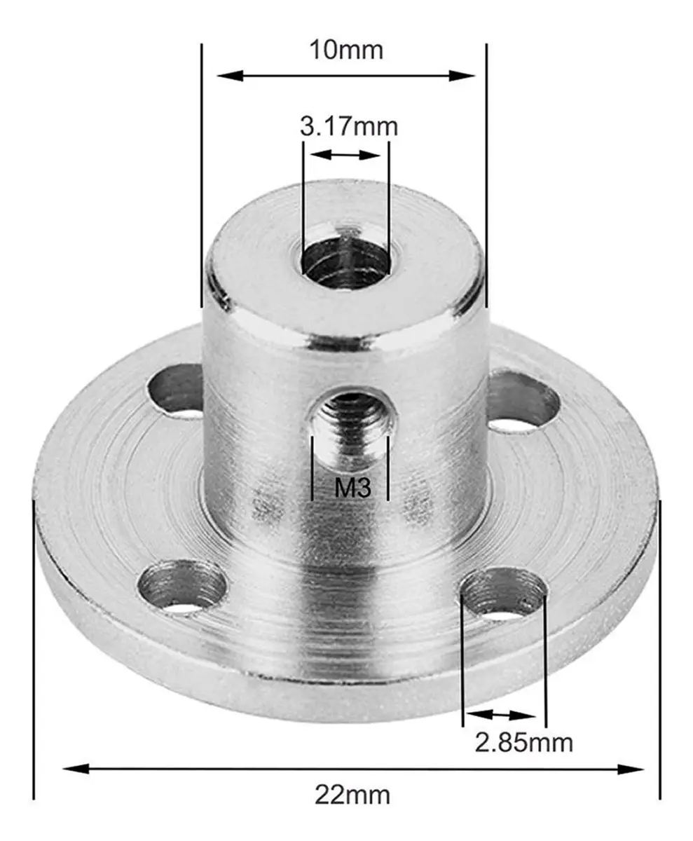 daier 4Pcs 3.17mm Flange Coupling Connector Set with M3 Hex Wrench | Rigid Shaft Coupler for RC Motors - view 3