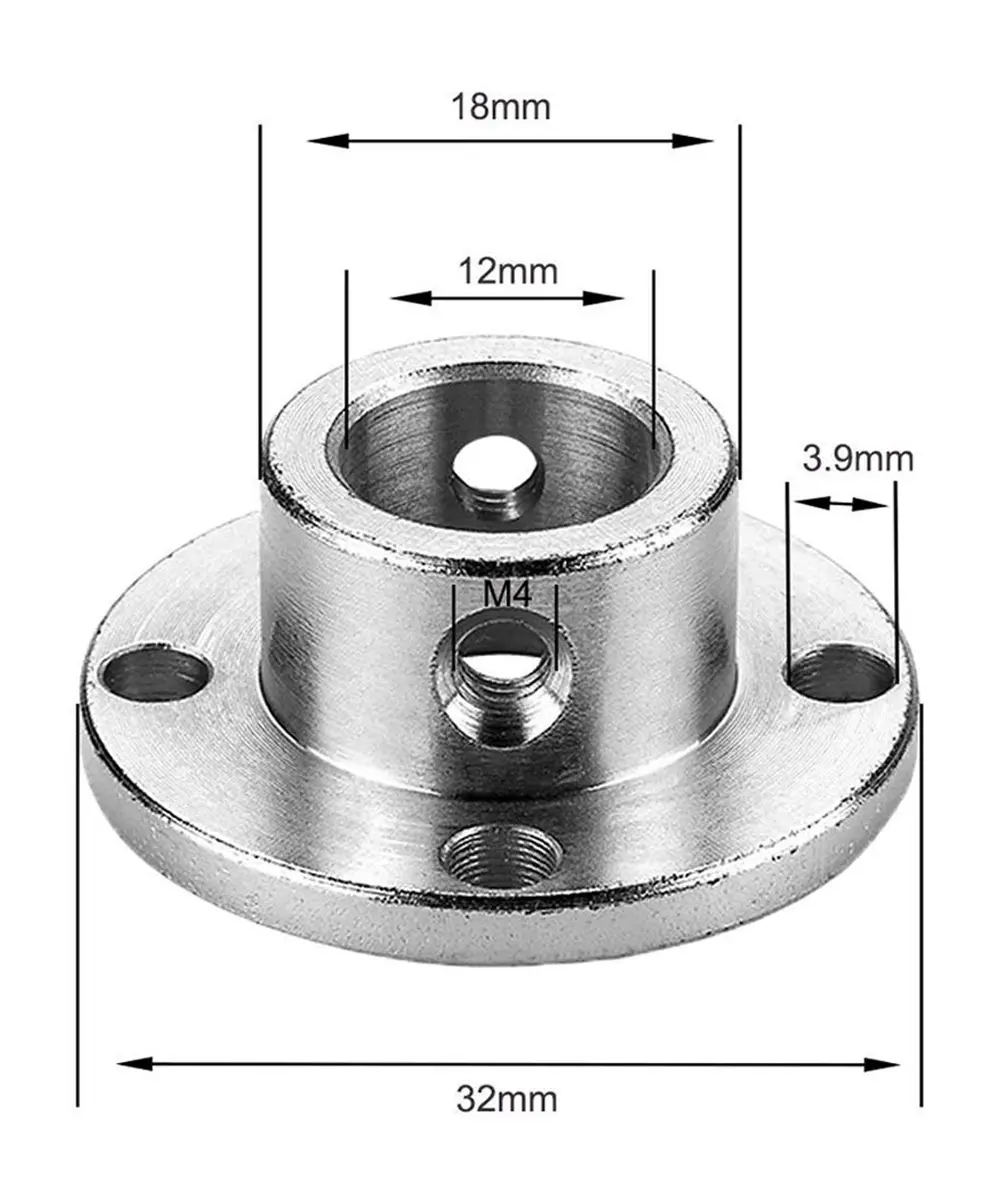 daier 12mm Flange Coupling Connector Set with Hex Wrench | 4-Piece Alloy Steel Rigid Shaft Coupler - view 2
