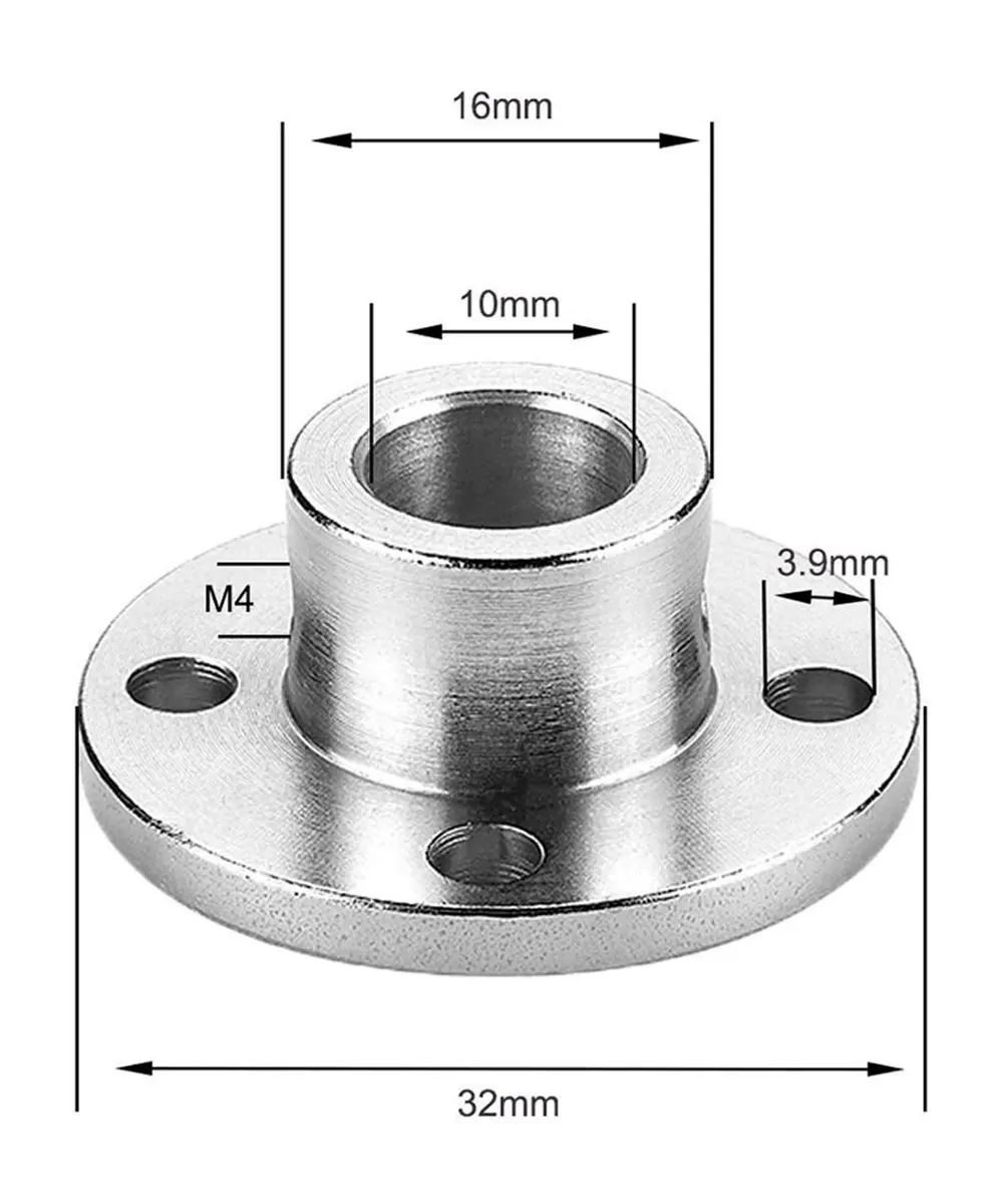 daier 10mm Flange Coupling Connector Set with Hex Wrench & Screws | 4Pcs Steel Rigid Coupler Accessory - view 2