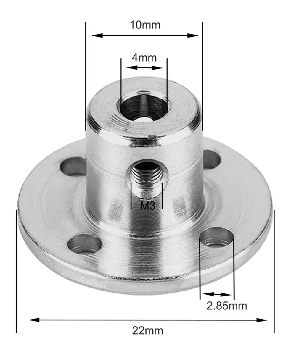 daier 4mm Flange Coupling Connector Set with Hex Wrench & Screws | 4 Pieces, 12mm Height, M3 Screws - view 3