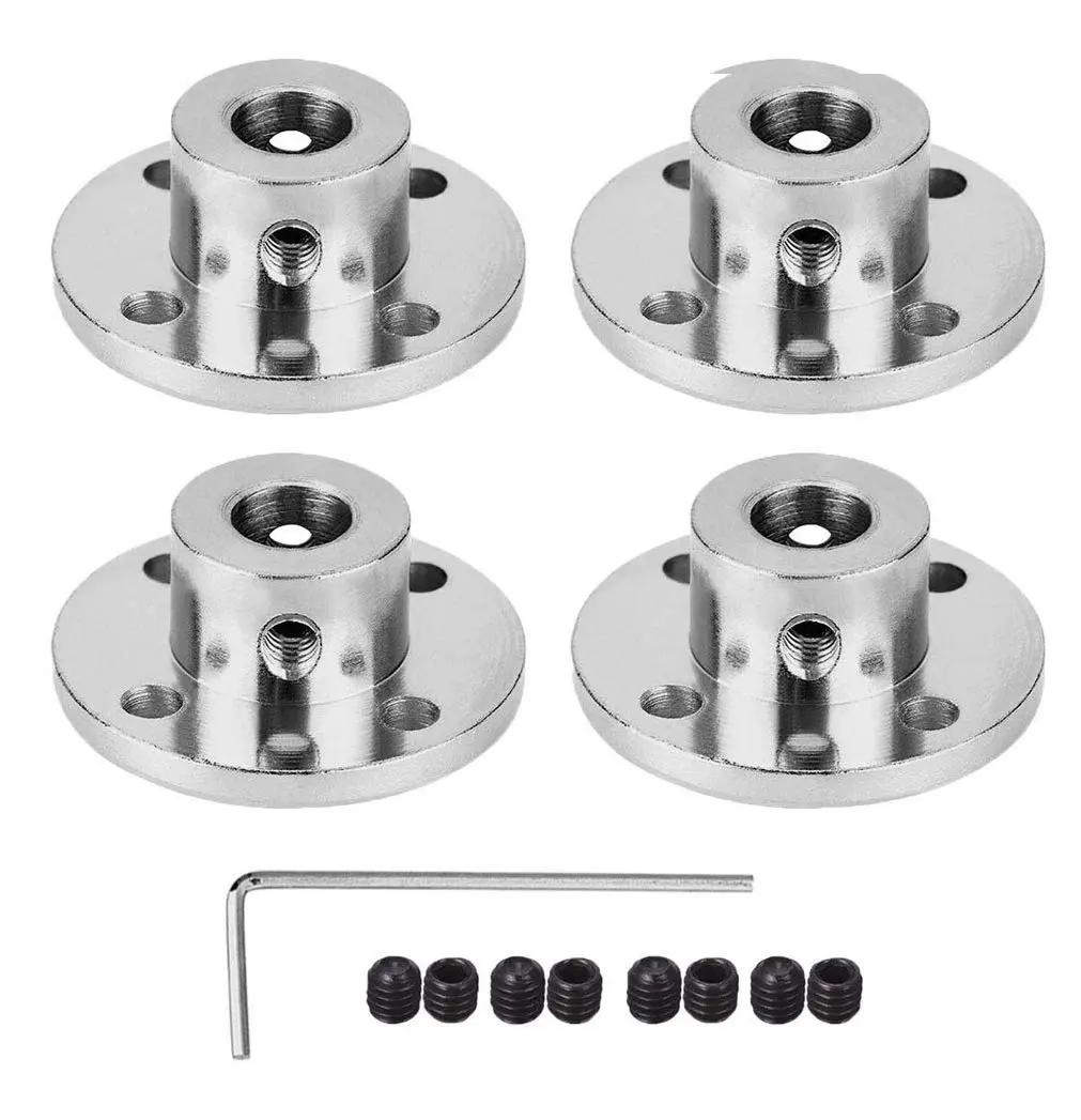 daier 8mm Flange Coupling Connector | Rigid Guide Model for RC Model Motors, 4 pcs, Steel & Alloy, 13mm height - main product image