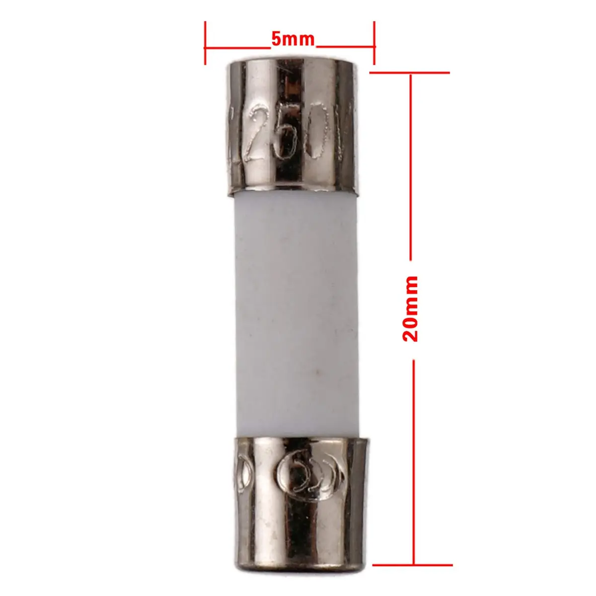 BOJACK T6.3AH250V 5x20mm 6.3A 250V Slow-Blow Ceramic Fuses | High-Quality Time-Delay Circuit Protection - view 3