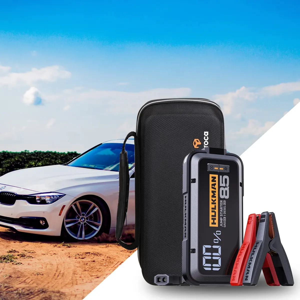 Aproca Case for HULKMAN Alpha85 / Alpha85S / Alpha Pro Jump Starter | Durable EVA Hard Case with Mesh Pocket, Black (7.5 x 4.5 x 2.5 inches) - view 4
