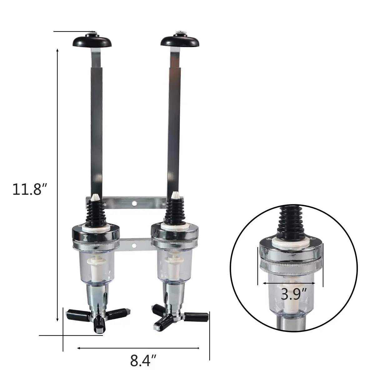 MUGLIO 2 Bottle Wall Mounted Liquor Dispenser Stand | Modern Aluminum Alloy Bar Butler Bracket - view 5