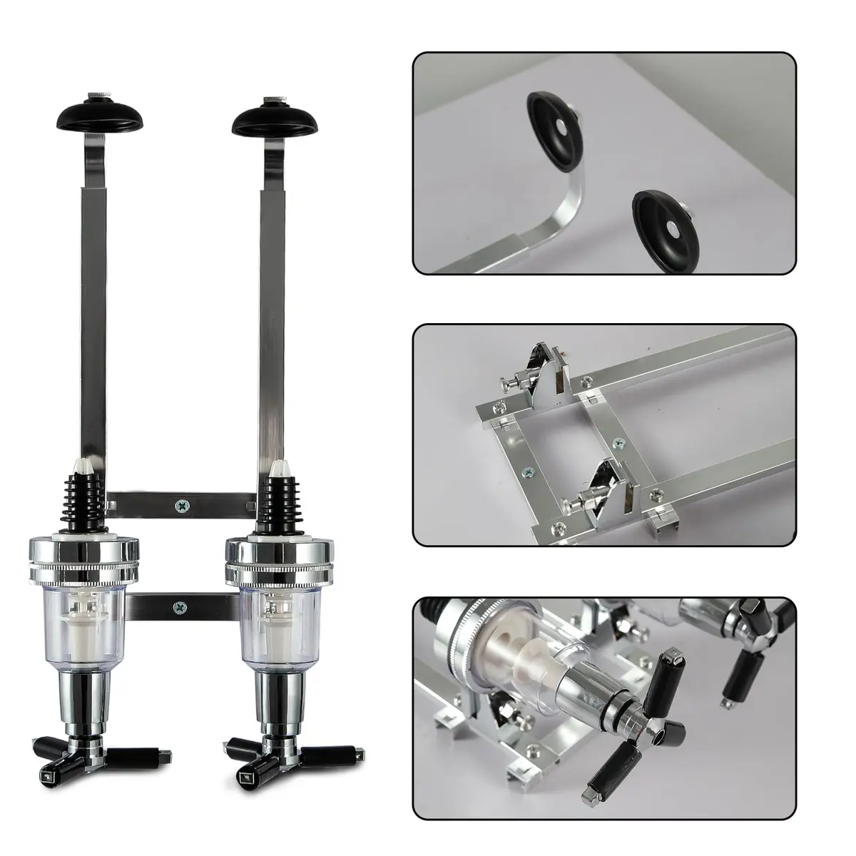 MUGLIO 2 Bottle Wall Mounted Liquor Dispenser Stand | Modern Aluminum Alloy Bar Butler Bracket - view 3