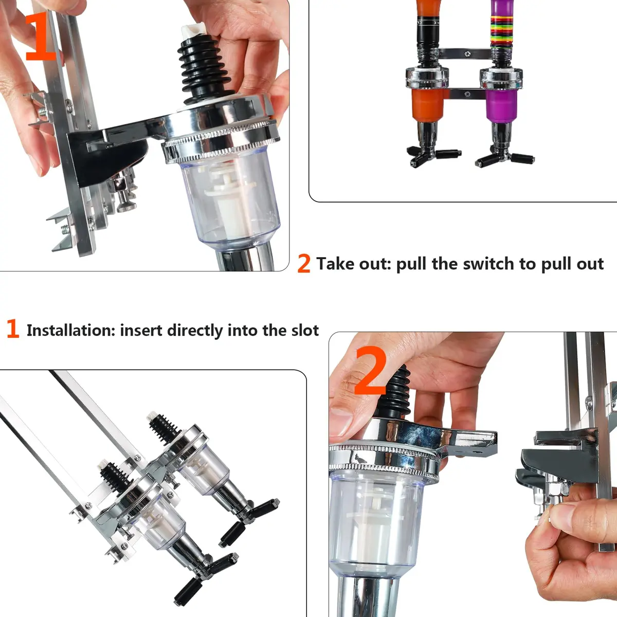 MUGLIO 2 Bottle Wall Mounted Liquor Dispenser Stand | Modern Aluminum Alloy Bar Butler Bracket - view 4