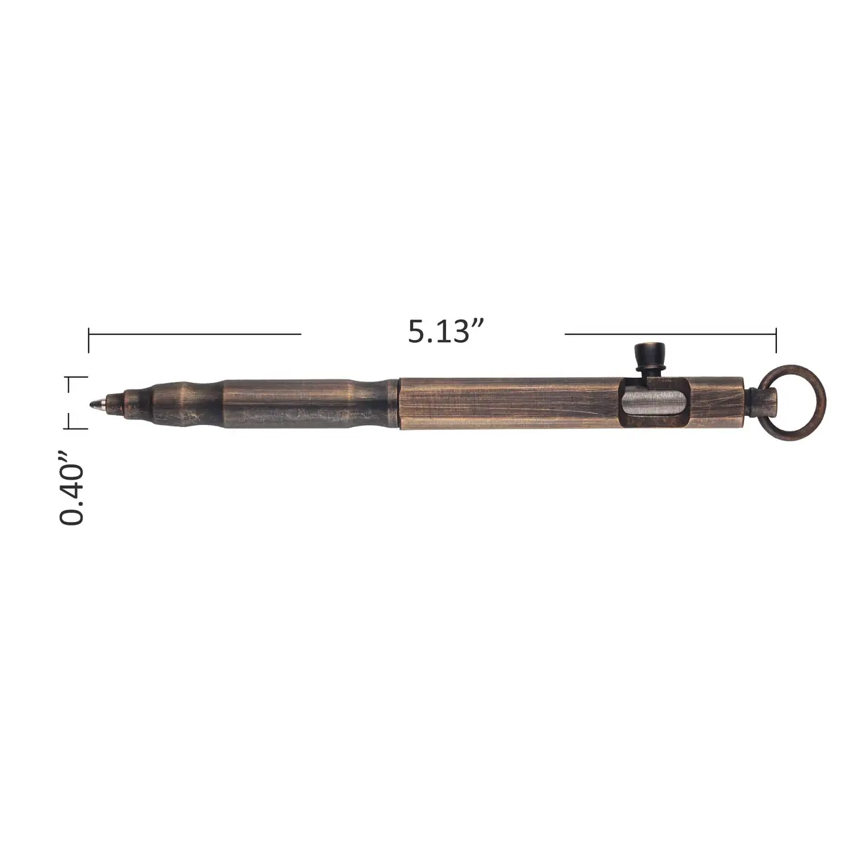 SMOOTHERPRO Solid Brass Bolt Action Pen, Refillable, Bronze - view 3