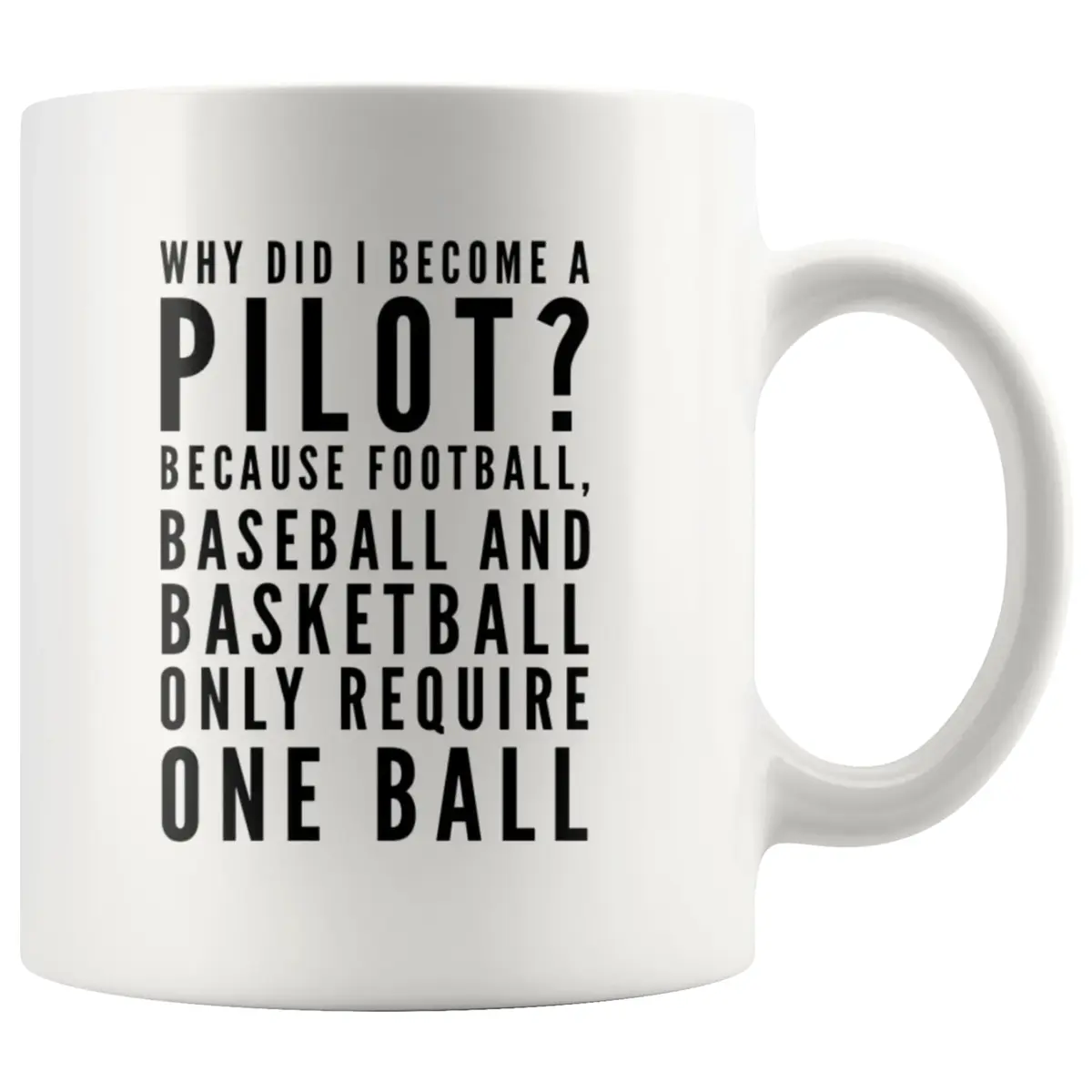 Panvola Funny Pilot Gift Coffee Mug 11 oz (325 ml) | Why Did I Become A Pilot Because Ceramic Mug - main product image