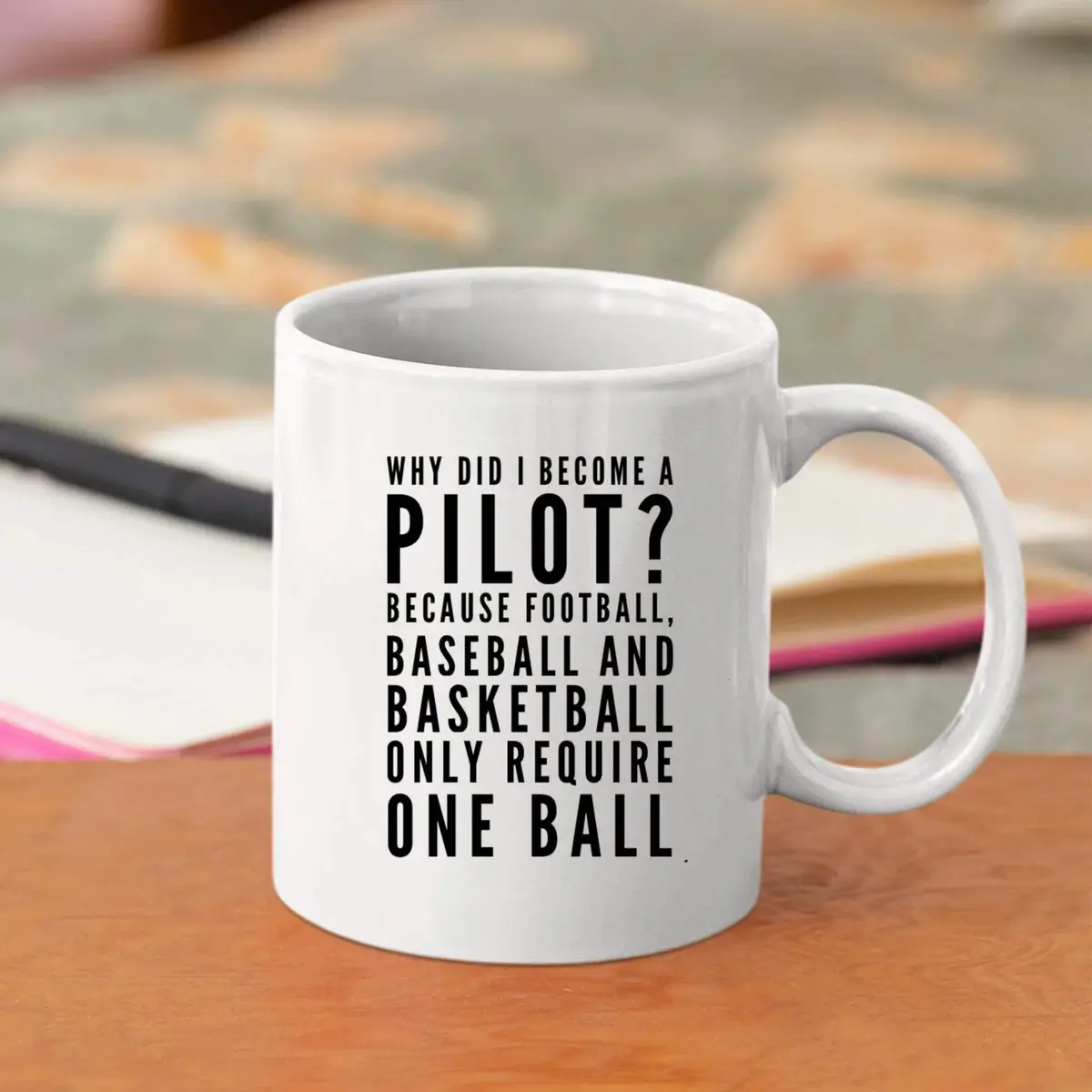 Panvola Funny Pilot Gift Coffee Mug 11 oz (325 ml) | Why Did I Become A Pilot Because Ceramic Mug - view 5