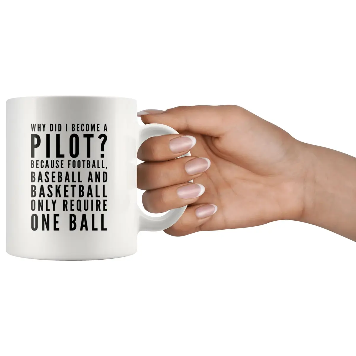 Panvola Funny Pilot Gift Coffee Mug 11 oz (325 ml) | Why Did I Become A Pilot Because Ceramic Mug - view 7