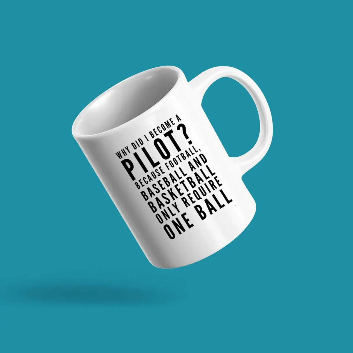 Panvola Funny Pilot Gift Coffee Mug 11 oz (325 ml) | Why Did I Become A Pilot Because Ceramic Mug - view 2