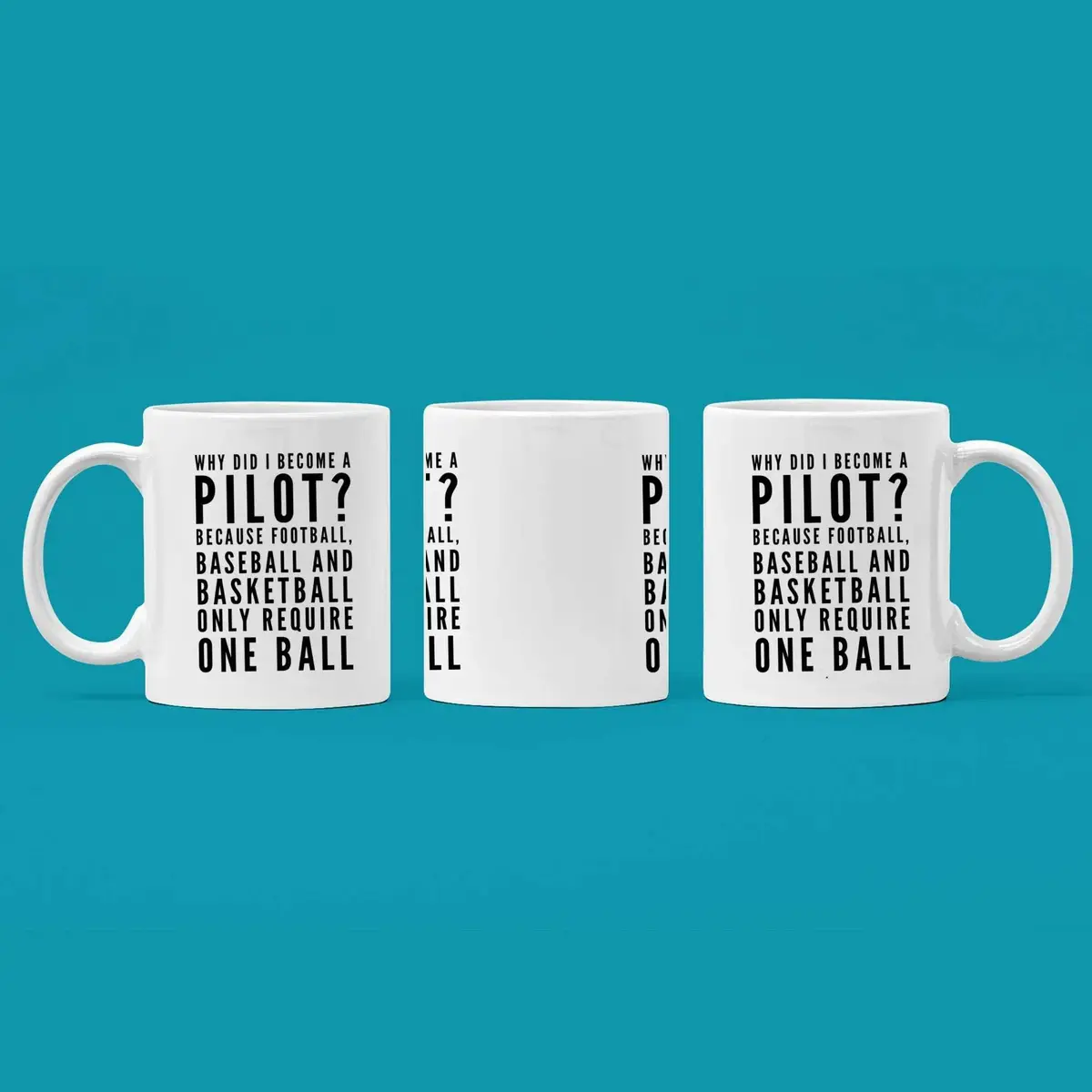 Panvola Funny Pilot Gift Coffee Mug 11 oz (325 ml) | Why Did I Become A Pilot Because Ceramic Mug - view 3