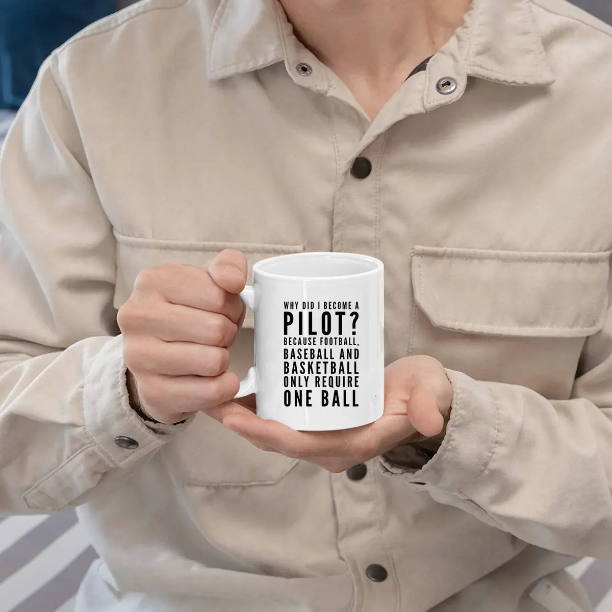 Panvola Funny Pilot Gift Coffee Mug 11 oz (325 ml) | Why Did I Become A Pilot Because Ceramic Mug - view 4