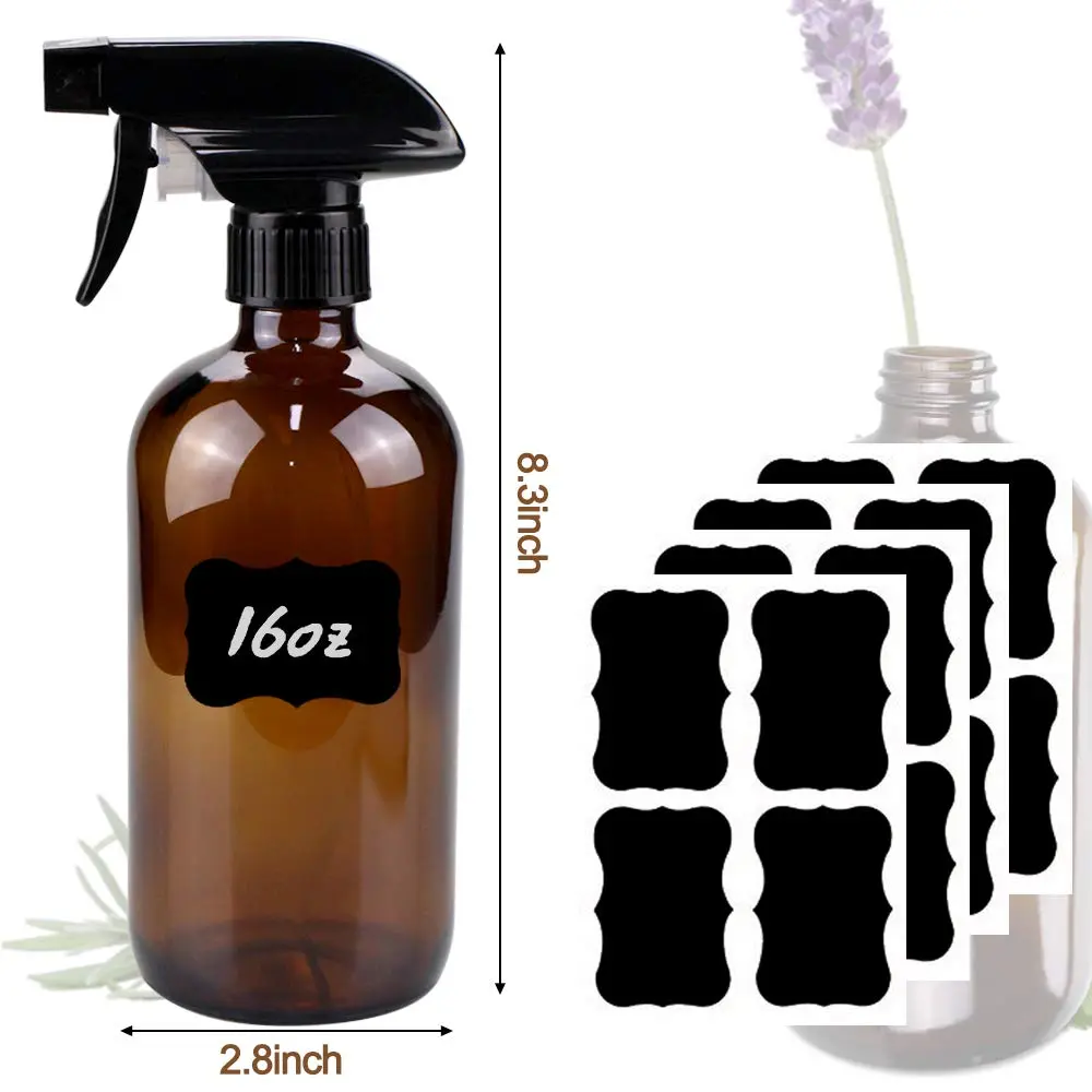 Bontip Amber Glass Spray Bottle 473ml (16 oz) 2-Pack | Shields from Light Damage - view 6