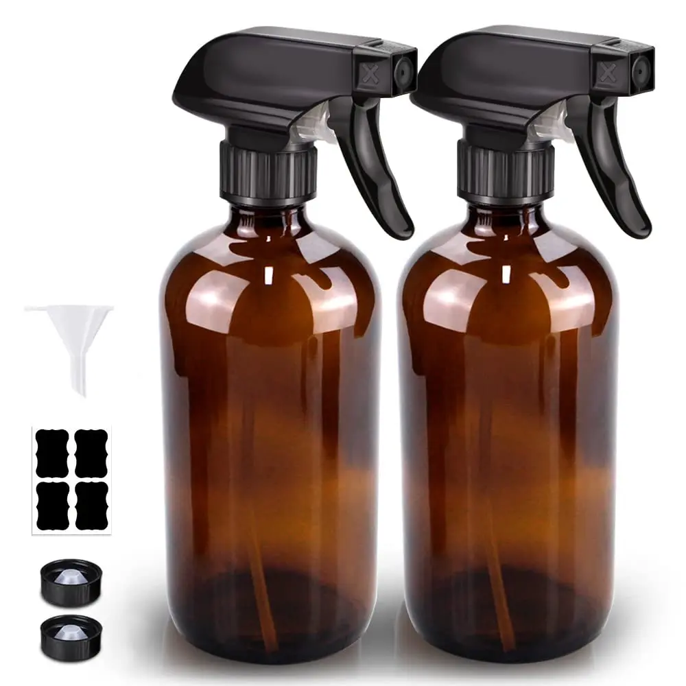 Bontip Amber Glass Spray Bottle 473ml (16 oz) 2-Pack | Shields from Light Damage - view 2