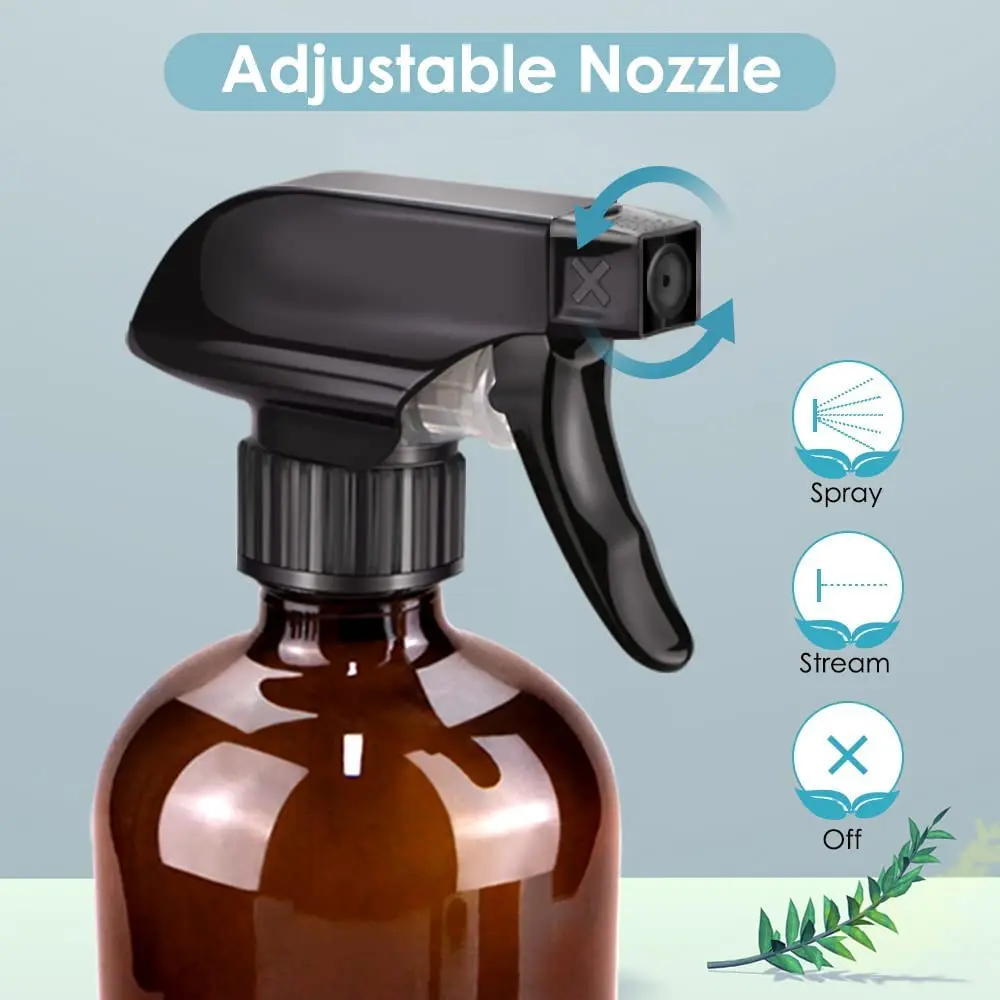 Bontip Amber Glass Spray Bottle 473ml (16 oz) 2-Pack | Shields from Light Damage - view 3