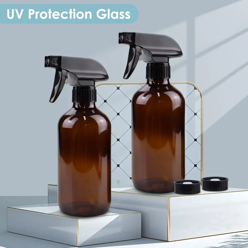 Bontip Amber Glass Spray Bottle 473ml (16 oz) 2-Pack | Shields from Light Damage - view 4