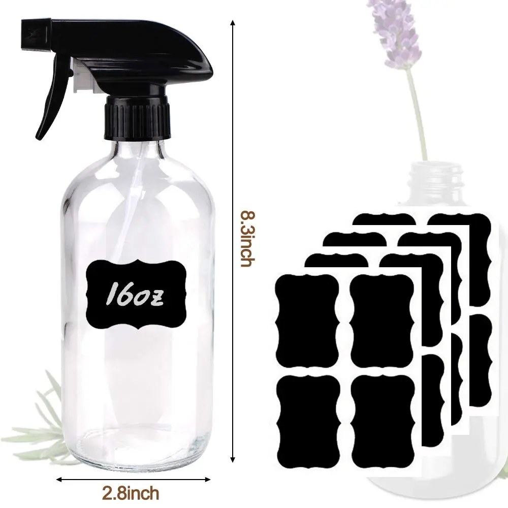 Bontip Glass Spray Bottle 473ml (16 oz) for Cleaning & Plants | UV Protection, BPA-Free, 2-Pack - view 6