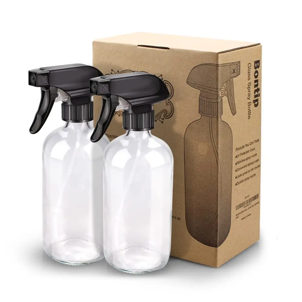 Bontip Glass Spray Bottle 473ml (16 oz) for Cleaning & Plants | UV Protection, BPA-Free, 2-Pack - view 7