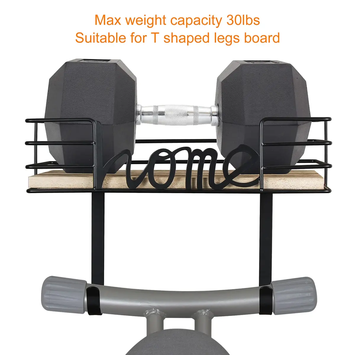 TJ.MOREE Ironing Board Hanger Wall Mount with Wooden Basket & Hooks | Space-Saving Laundry Organizer - view 6