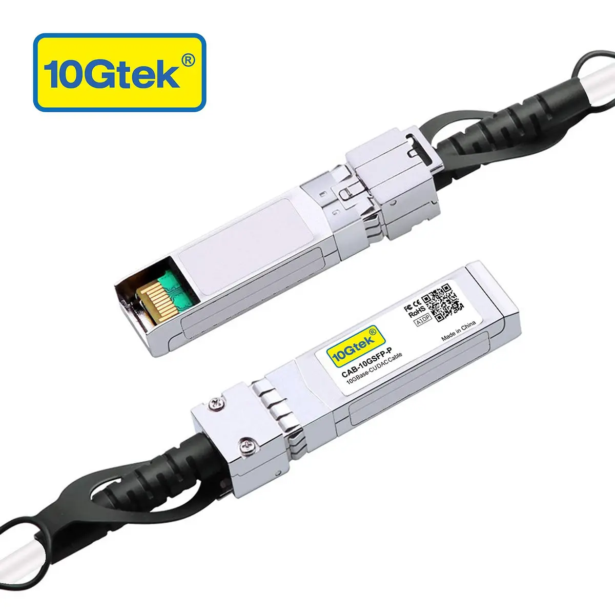 10Gtek 0.5m White 10G SFP+ DAC Cable | Twinax Copper for Cisco, Ubiquiti, D-Link (70-120c) - view 2