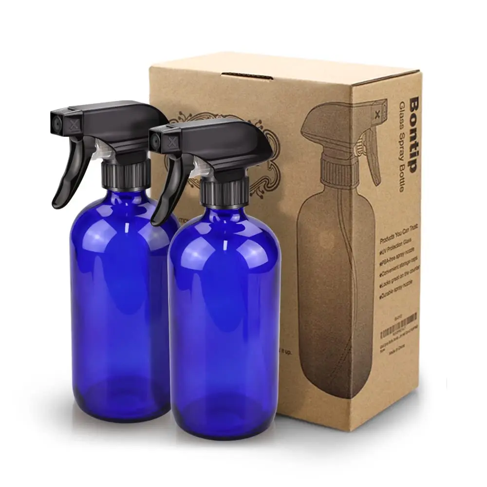 Bontip Blue Glass Spray Bottle 473ml (16 oz) 2-Pack | UV Protection for Contents - view 7