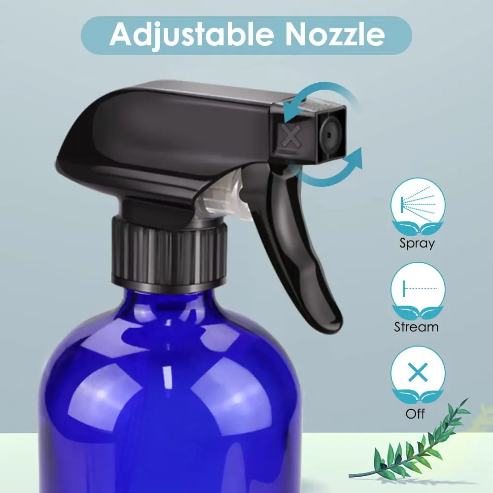 Bontip Blue Glass Spray Bottle 473ml (16 oz) 2-Pack | UV Protection for Contents - view 2