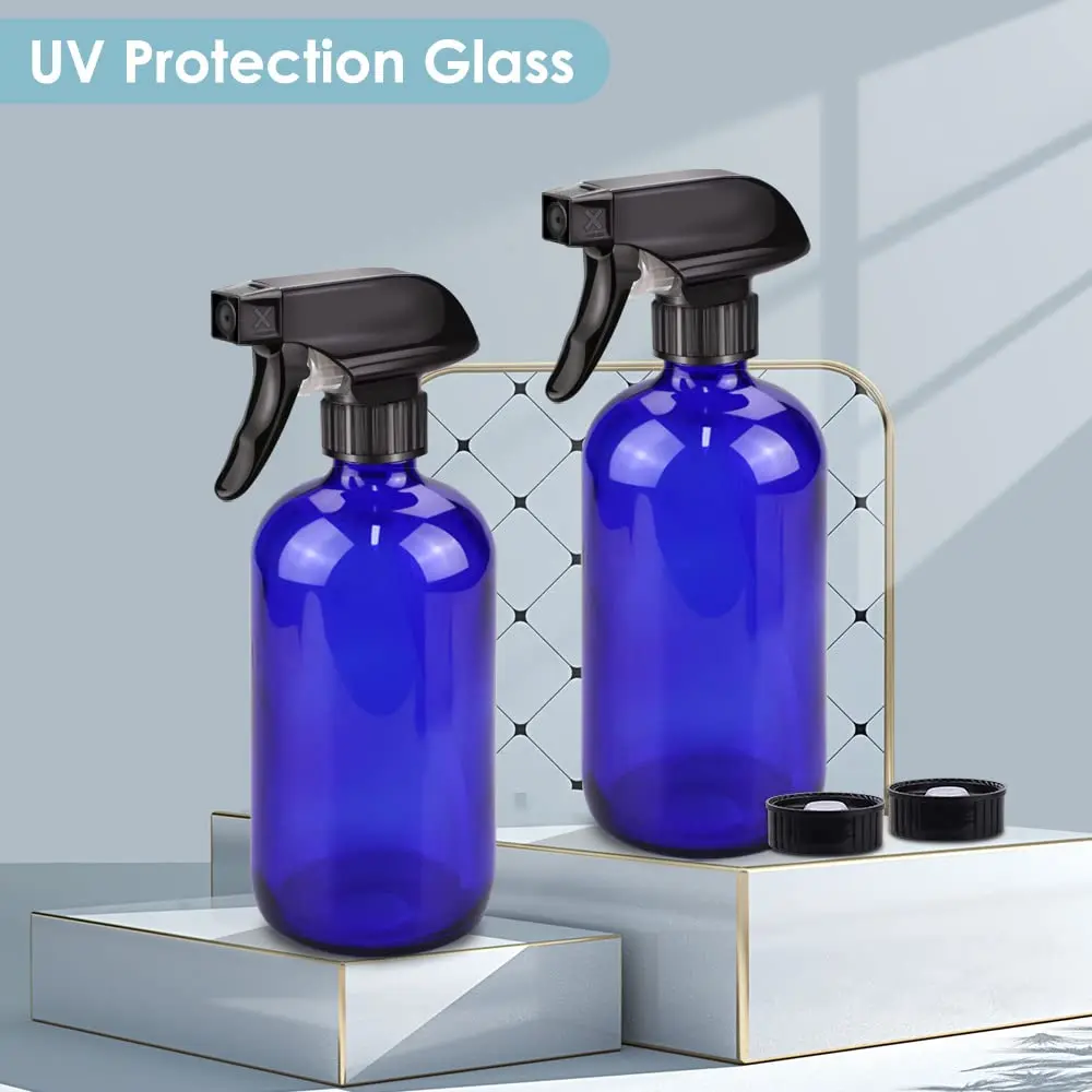 Bontip Blue Glass Spray Bottle 473ml (16 oz) 2-Pack | UV Protection for Contents - view 3