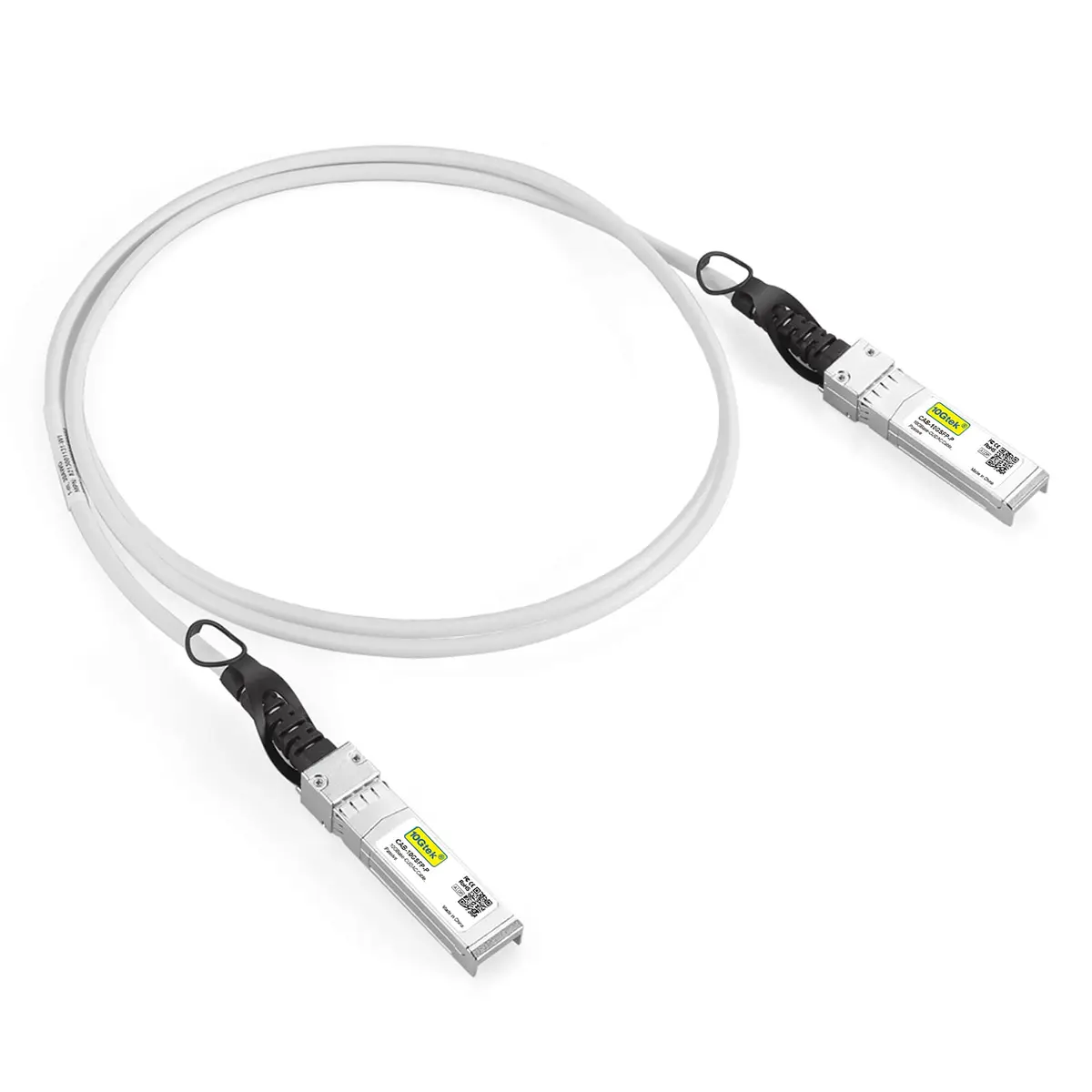 10Gtek White 10G SFP+ DAC Cable - Twinax Copper 1m | Cisco, Ubiquiti, Fortinet Compatible - main product image