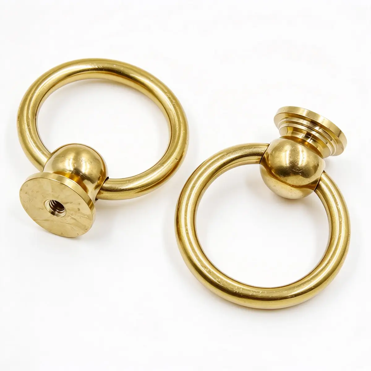 LC LICTOP Brass Drop Ring Pulls, 1.6 Inch Antique, 2Pcs | Vintage Brass Cabinet Handles with Ergonomic Ring - view 7
