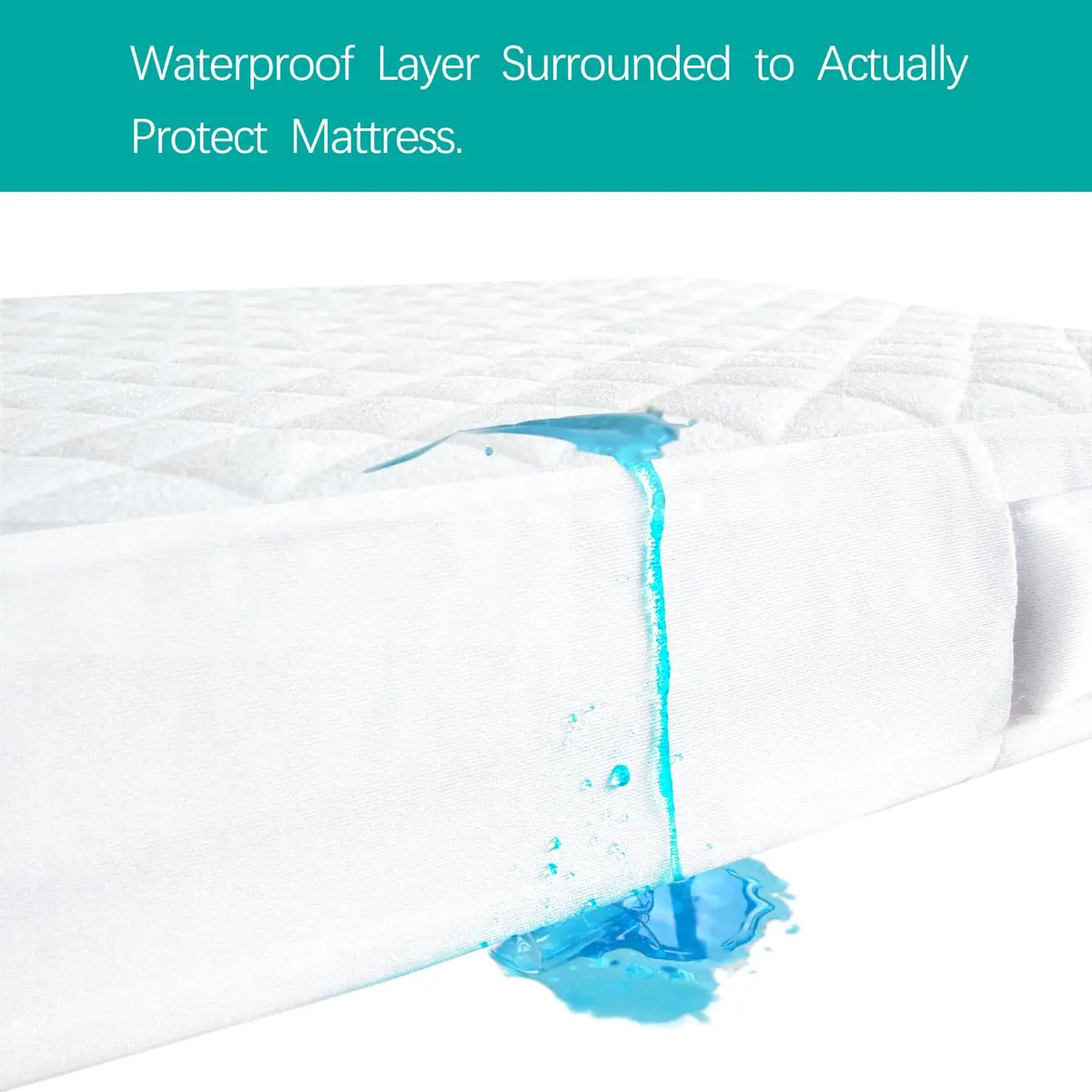 Biloban Zippered Crib Mattress Protector Waterproof 6-Sided Encasement 71cm x 132cm x 15cm (Pack of 1) - view 6