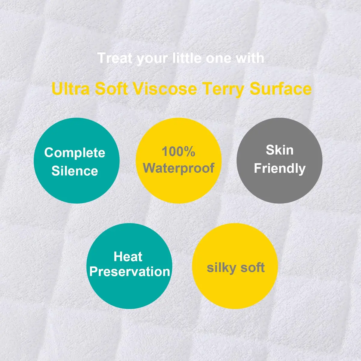 Biloban Zippered Crib Mattress Protector Waterproof 6-Sided Encasement 71cm x 132cm x 15cm (Pack of 1) - view 2