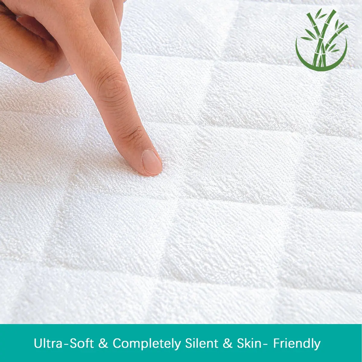 Biloban Zippered Crib Mattress Protector Waterproof 6-Sided Encasement 71cm x 132cm x 15cm (Pack of 1) - view 3