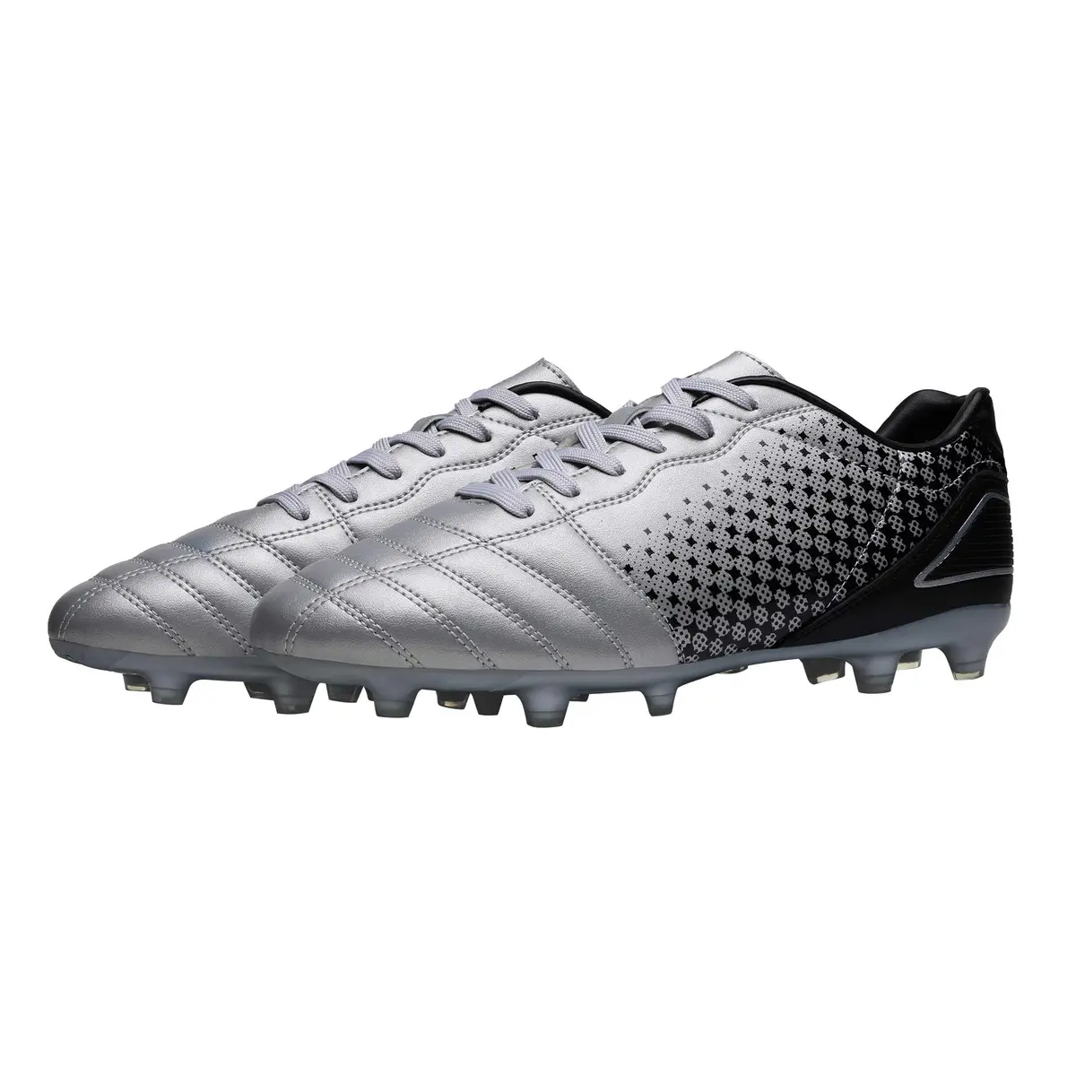 DREAM PAIRS Men's Firm Ground Soccer Shoes, Silver/Black, Size 8 | Lightweight, Traction & Comfort for Grass Play - view 5