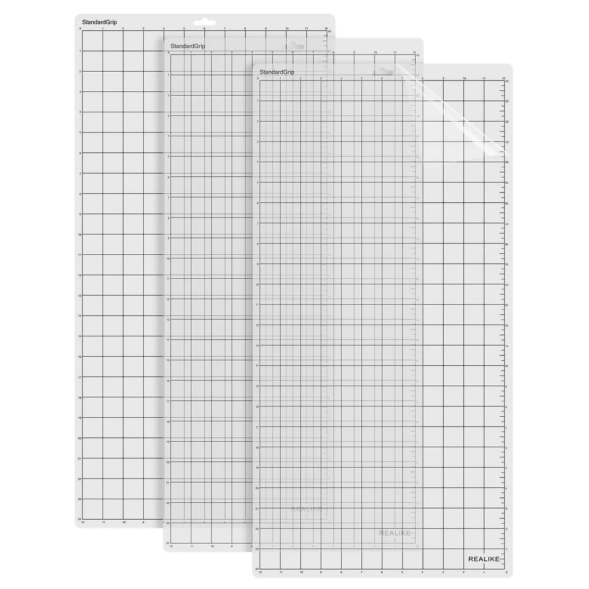 REALIKE StandardGrip Cutting Mat Compatible with Cricut Maker 3/Maker 4/Explore 3/4/Air 2 (3 Mats, 12x24 inch) Premium PVC Adhesive Craft Mat - main product image