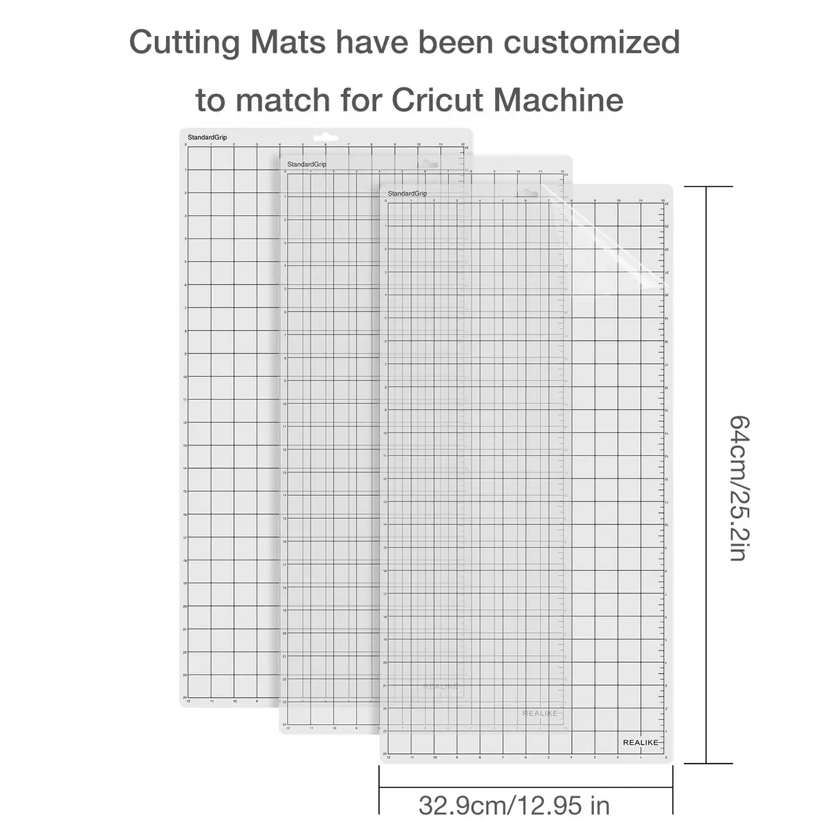 REALIKE StandardGrip Cutting Mat Compatible with Cricut Maker 3/Maker 4/Explore 3/4/Air 2 (3 Mats, 12x24 inch) Premium PVC Adhesive Craft Mat - view 2