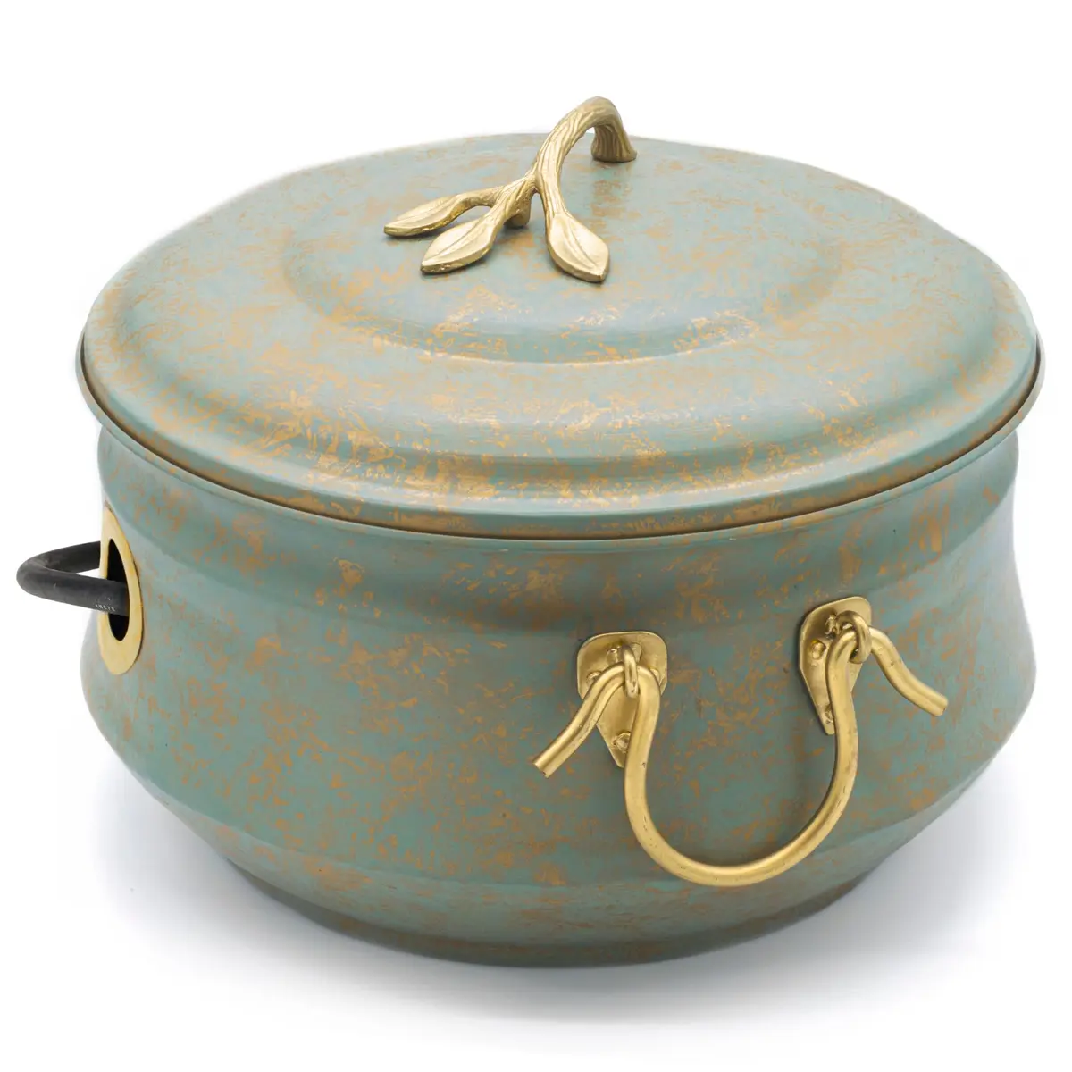 Good Directions Sedona Hose Pot with Lid, Brass Accents, 17.5"L x 17.5"W x 13.5"H | Holds up to 100-Feet of Hose - main product image